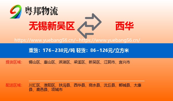 无锡新吴区到西华县物流