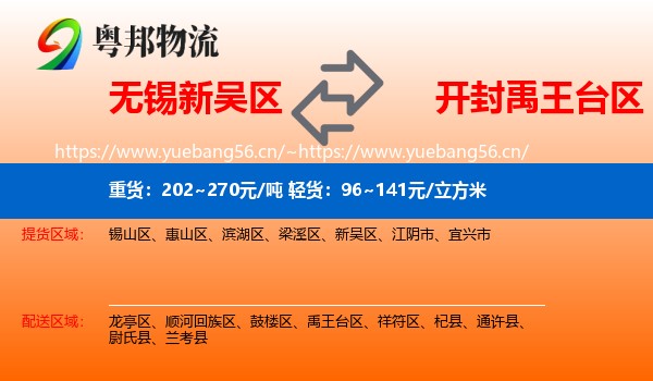 无锡新吴区到禹王台区物流