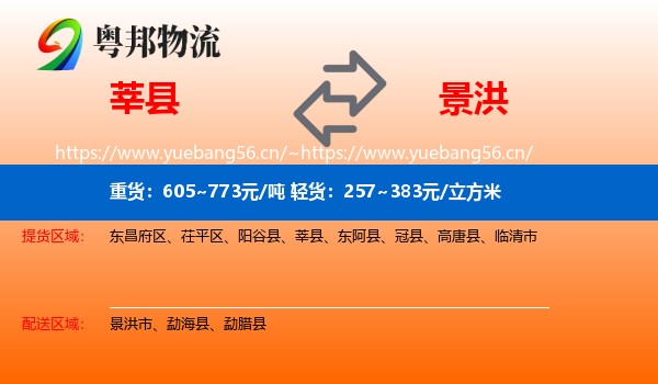 莘县到景洪市物流