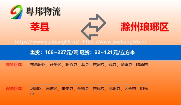 莘县到琅琊区物流