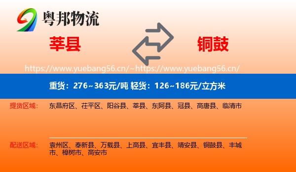 莘县到铜鼓县物流