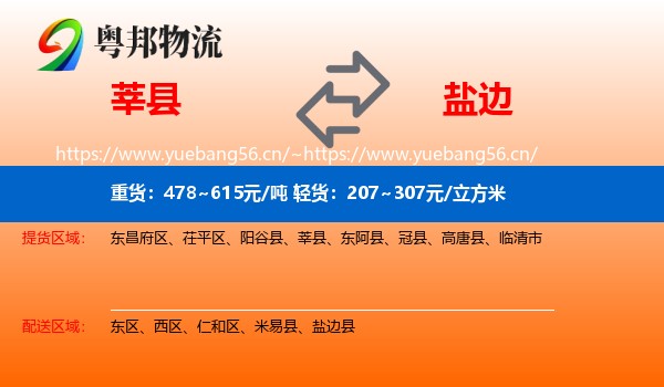 莘县到盐边县物流