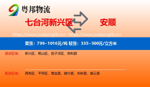 七台河新兴区到安顺物流