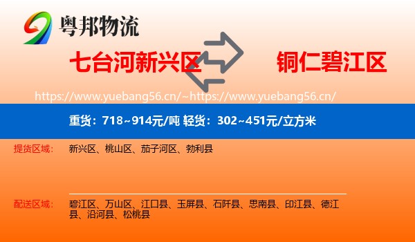 七台河新兴区到碧江区物流