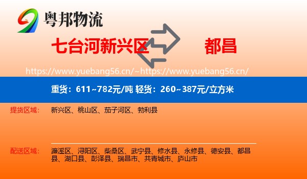 七台河新兴区到都昌县物流