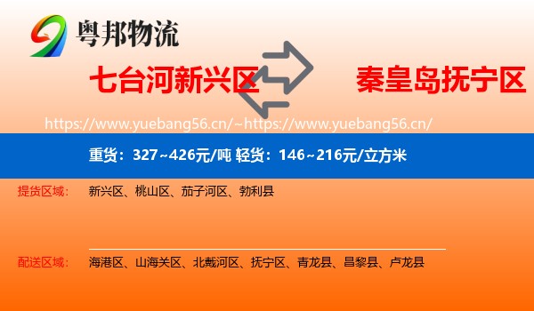 七台河新兴区到抚宁区物流