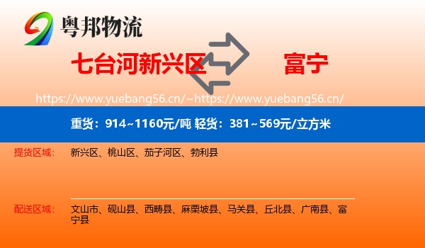 七台河新兴区到富宁县物流