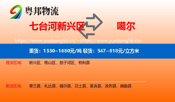 七台河新兴区到噶尔县物流