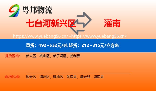 七台河新兴区到灌南县物流