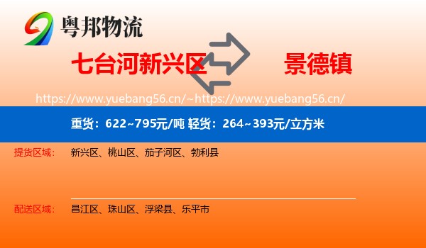 七台河新兴区到景德镇物流