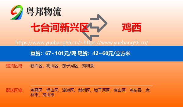 新兴区到鸡西物流专线