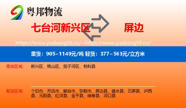 七台河新兴区到屏边县物流