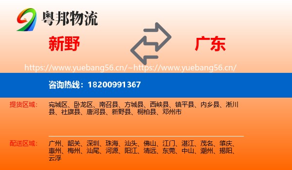新野到广东物流