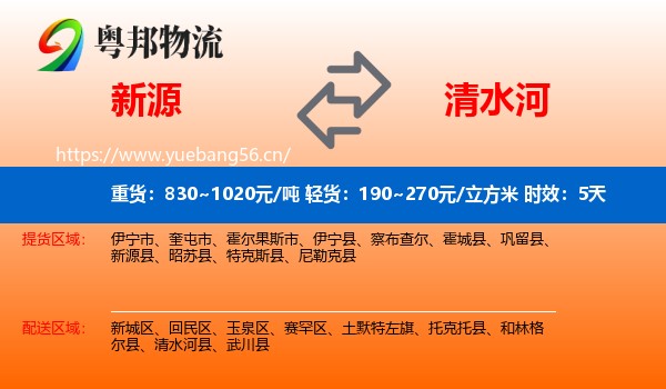 新源到清水河县物流专线名片