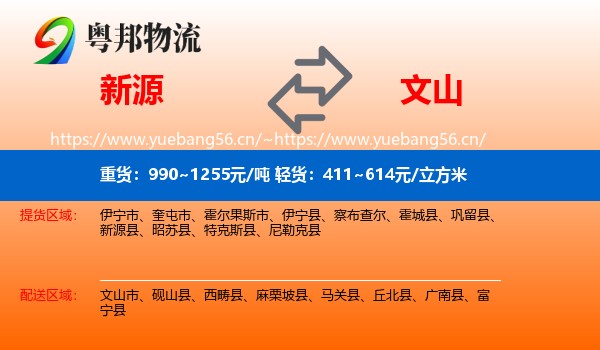 新源到文山物流