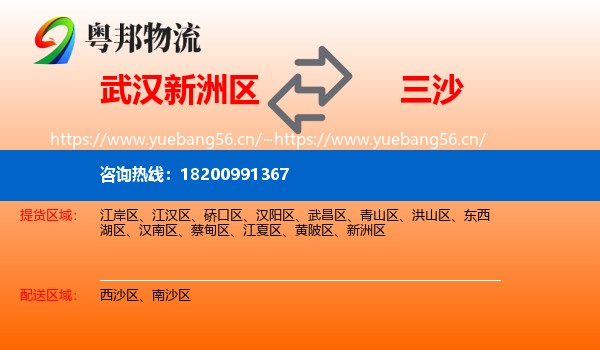 武汉新洲区到三沙物流