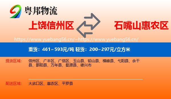 上饶信州区到惠农区物流