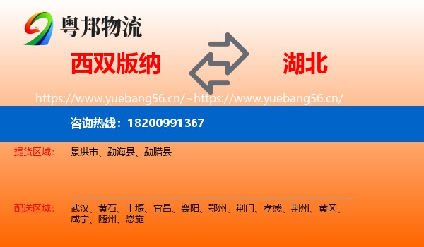 西双版纳到湖北物流