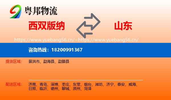 西双版纳到山东物流