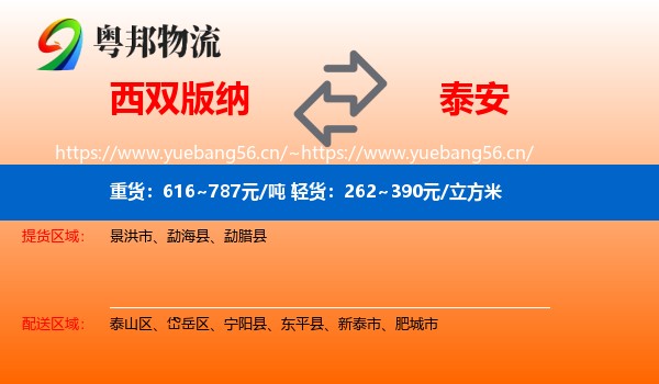 西双版纳到泰安物流专线