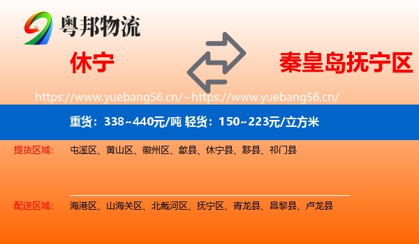 休宁到抚宁区物流