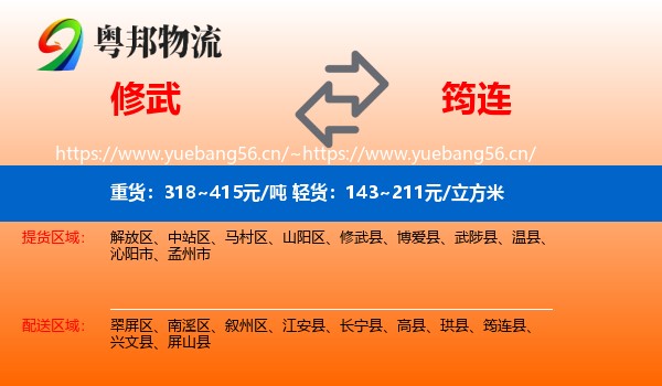 修武到筠连县物流