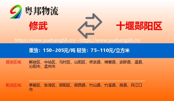 修武到郧阳区物流