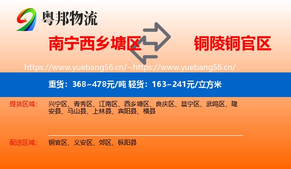 南宁西乡塘区到铜官区物流