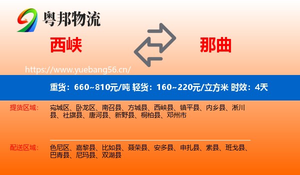 西峡到那曲物流专线名片