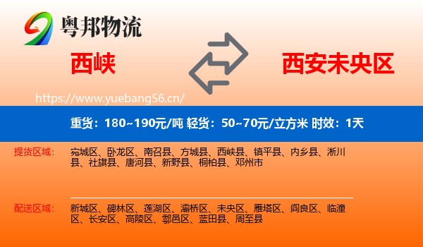西峡到未央区物流专线名片