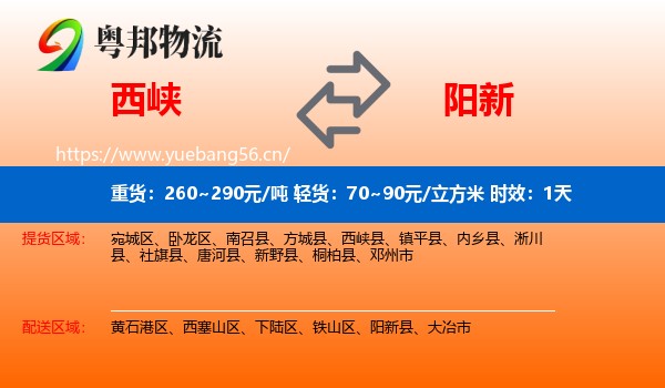 西峡到阳新县物流专线名片