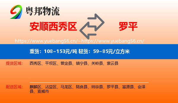 安顺西秀区到罗平县物流