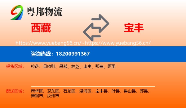 西藏到宝丰县物流
