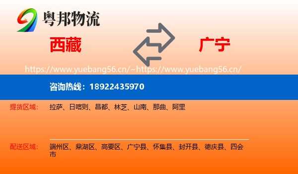 西藏到广宁县物流