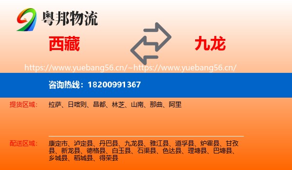 西藏到九龙县物流