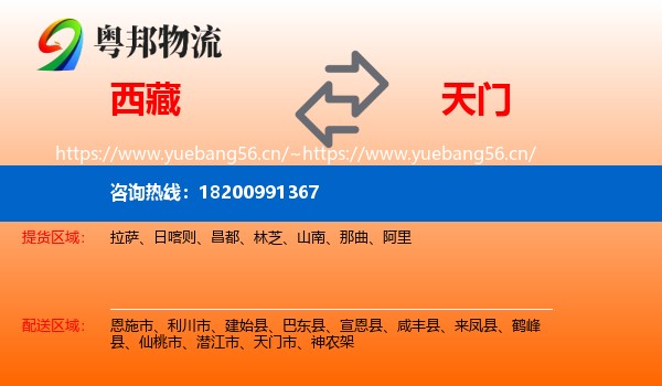 西藏到天门市物流