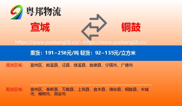 宣城到铜鼓县物流