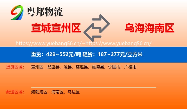 宣城宣州区到海南区物流