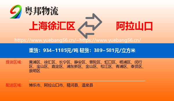 上海徐汇区到阿拉山口市物流