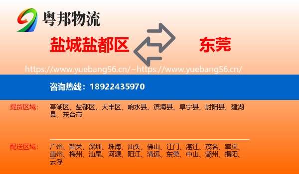 盐城盐都区到东莞物流