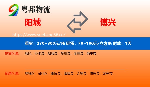 阳城到博兴县物流专线名片
