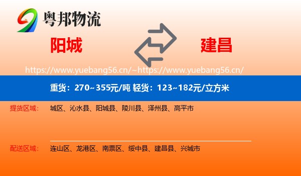 阳城到建昌县物流