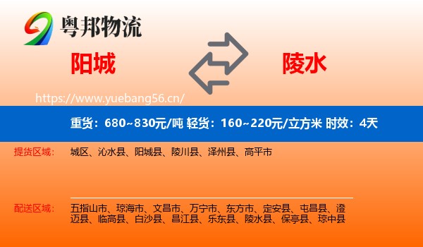 阳城到陵水县物流专线名片