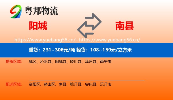 阳城到南县物流