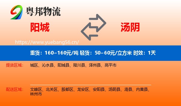 阳城到汤阴县物流专线名片