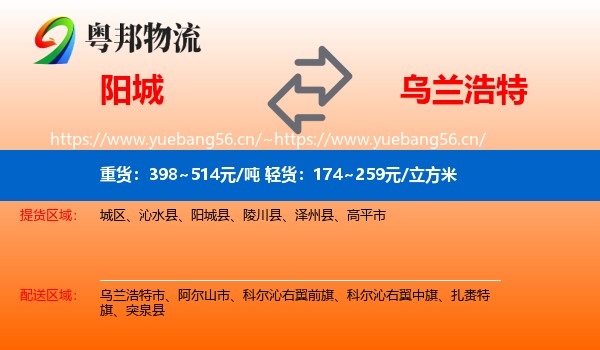阳城到乌兰浩特市物流
