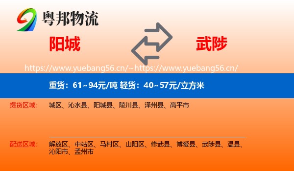 阳城县到武陟县物流专线