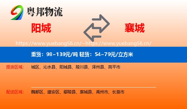 阳城到襄城县物流
