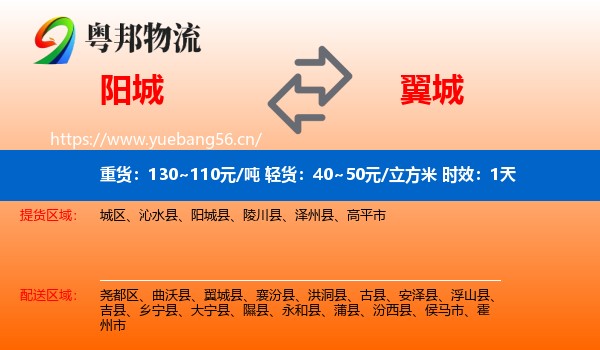 阳城到翼城县物流专线名片