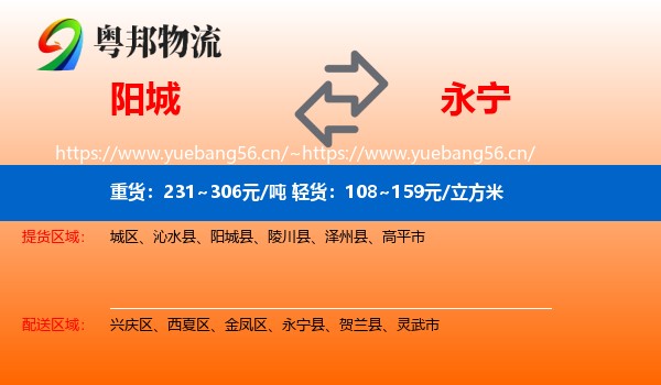 阳城到永宁县物流